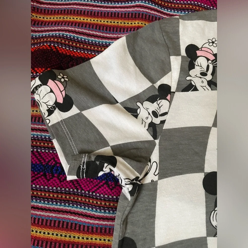 Disney Mickey Mouse Gray and White Checkered Tee - Picture 5 of 10